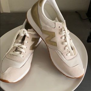 J.Crew x New Balance 620 Gold Salt Sneakers